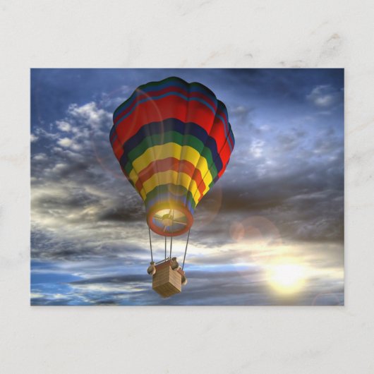 Kleurige hete luchtballon briefkaart (Voorkant)