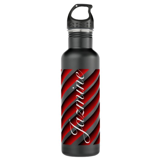 Kleurige Ombré Script Name Stripes Stainless Steel Waterfles (Voorkant)