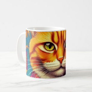 Kleurige oranje kat mok! koffiemok