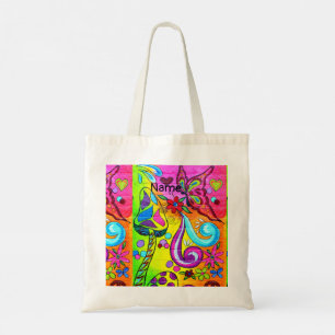 kleurige paddenstoelen tote bag