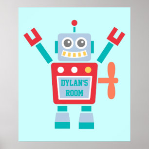 kleurige robot Speelgoed voor kinderen kamer Poster