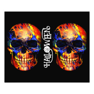 KLEURIGE SKEDEL SKELET GELUKKIG HALLOWEEN FOTO AFDRUK