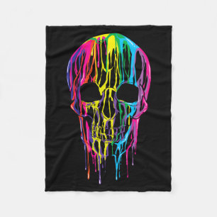 Kleurige Smeltende Schedel Halloween Jongens Regen Fleece Deken