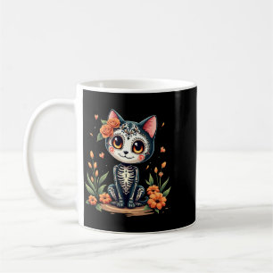 Kleurige Suiker Schedel Kat Mexicaanse Halloween Koffiemok