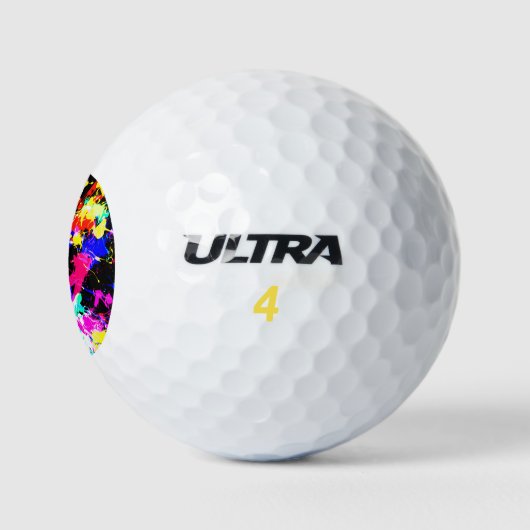 Kleurige verfauto met een kleur golfballen (Logo)