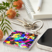 Kleurige verfauto met een kleur sleutelhanger (Voorkant Rechts)