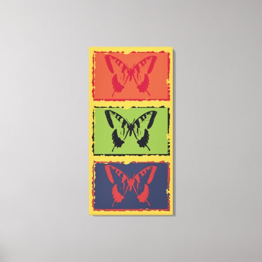  kleurige vlinderboeg art. 2 canvas afdruk (Voorkant)