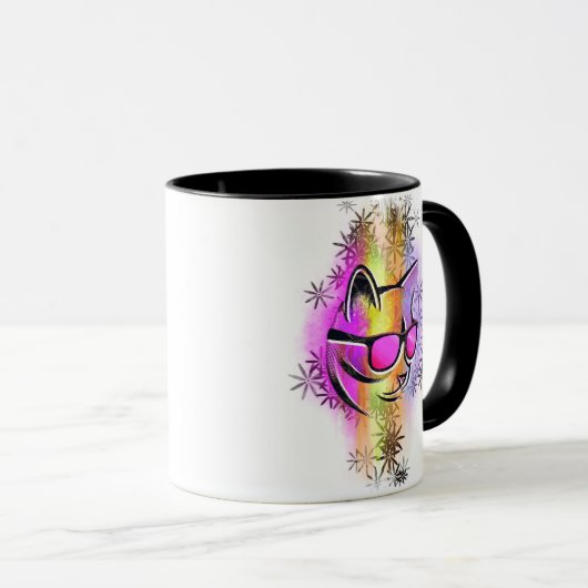 Kleurkat zonnebril mok (Voorkant rechts)