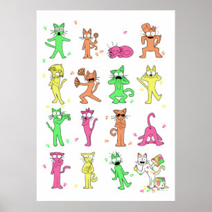Kleurkatten Poster