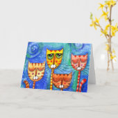 Kleurkatten - Wenskaart Kaart (Gele Bloem)