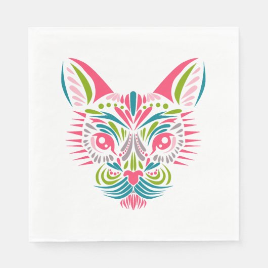 Kleurkleurig kleurstofdier servet (Voorkant)