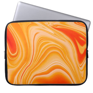 Kleurkleurig met marmer. Oranje marmerpatroon van Laptop Sleeve