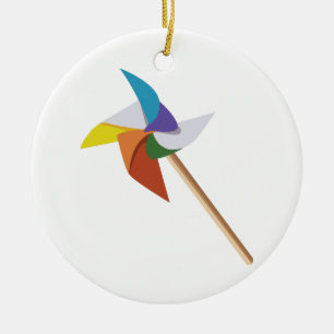 Kleurkleurig pinrad keramisch ornament