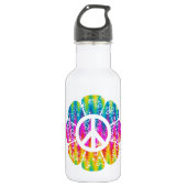 Kleurkleurig symbool voor vrede waterfles (Voorkant)