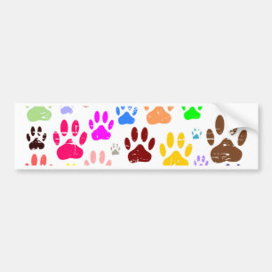 Kleurkleurige dog verven afdrukken bumpersticker