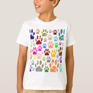 Kleurkleurige dog verven afdrukken t-shirt