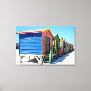 Kleurkleurige doorbraakhutten canvas afdruk