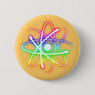 Kleurkleurige gloeiend Atom - Button