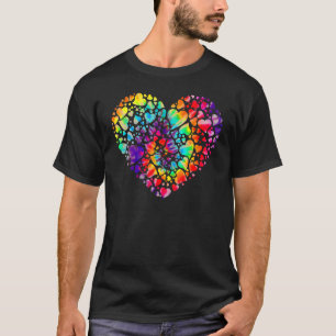 Kleurkleurige kleurstof die Stropdas Hart TShirt V
