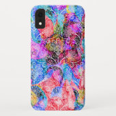 Kleurkleurige witte bloementypatronen Case-Mate iPhone case (Achterkant)
