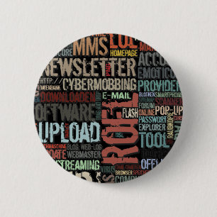 Kleurknop computerwoordenboek ronde button 5,7 cm