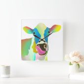 Kleurkoe Vierkante Klok (Huis)