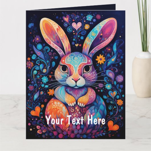 Kleurkonijn aangepaste tekst kaart (Voorkant)