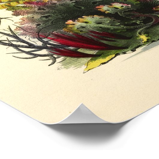 Kleurkoraal Kunststof Ocean Garden Art Afdrukken Poster (Hoek)