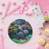 Kleurkoraal Papieren Bordje (Feest)