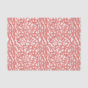 Kleurkoraalrif patroon Nautisch roze witte V2 Tissuepapier