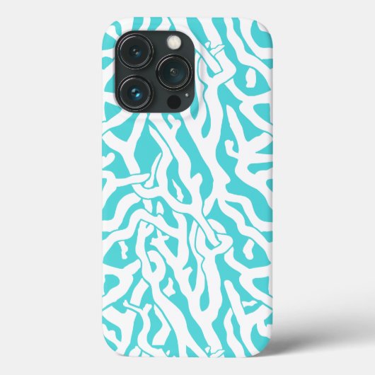 Kleurkoraalrif patroon Nautisch-wit blauw Case-Mate iPhone Case (Achterkant)