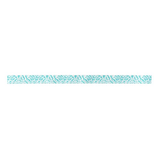 Kleurkoraalrif patroon Nautisch-wit blauw Lint (Voorkant)