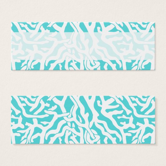 Kleurkoraalrif patroon Nautisch-wit blauw Mini Visitekaartjes (Voorkant /achterkant)