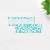Kleurkoraalrif patroon Nautisch-wit blauw Mini Visitekaartjes (Bureau)