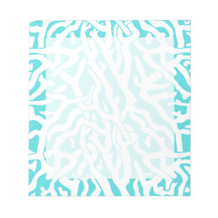 Kleurkoraalrif patroon Nautisch-wit blauw Notitieblok