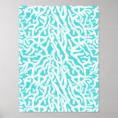 Kleurkoraalrif patroon Nautisch-wit blauw Poster (Voorkant)