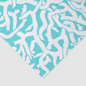 Kleurkoraalrif patroon Nautisch-wit blauw Tissuepapier (Detail)