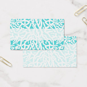 Kleurkoraalrif patroon Nautisch-wit blauw Visitekaartjes