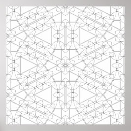 Kleurkunst met in elkaar grijpend geometrisch tege poster