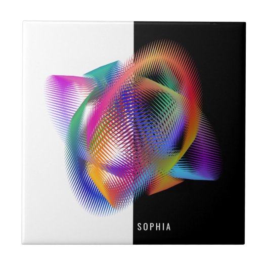 Kleurlicht regenboog tegeltje (Voorkant)