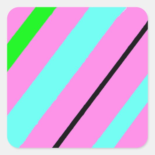 Kleurlijnen Vierkante Sticker (Voorkant)