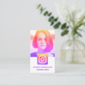 kleurloos instagram visitekaartje (Staand voorkant)