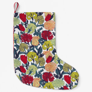 Kleurloze bloemen Patroon op witte achtergrond Kleine Kerstsok