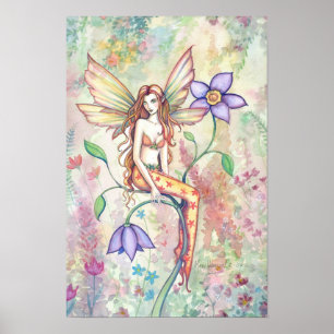 Kleurloze Bloemenfee Kunst Poster Print
