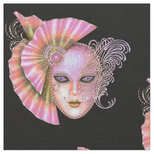 Kleurmaskerade Mardi Gras Mask PINK aanpassen Stof