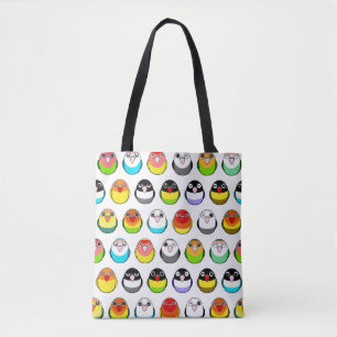 Kleurmutaties van vogels tote bag