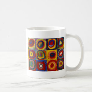 Kleuronderzoek van vierkantscirkels koffiemok