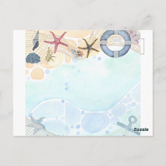 Kleurpalet sjabloon voor strand kust door LeahG Briefkaart (Achterkant)