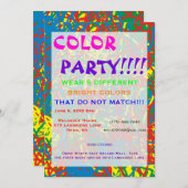 Kleurpartij — Hot Mess Invitation Multicolor Blast (Voorkant / Achterkant)