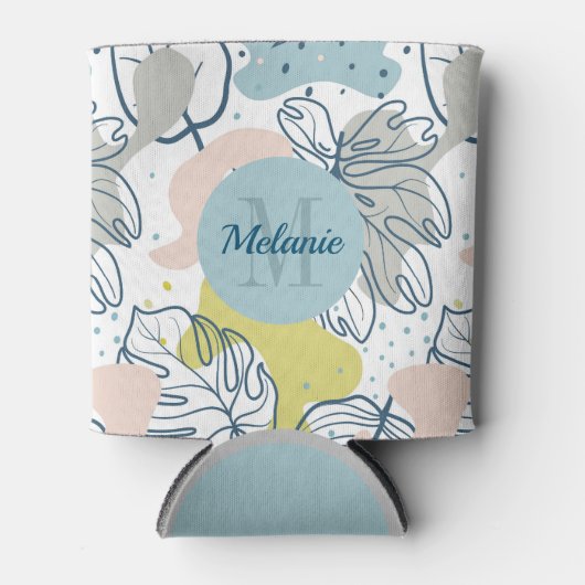 Kleurpasta's Palmbladeren en organische vormen Blikjeskoeler (Voorkant)